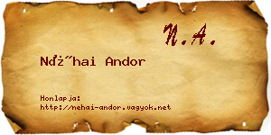 Néhai Andor névjegykártya