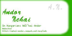 andor nehai business card